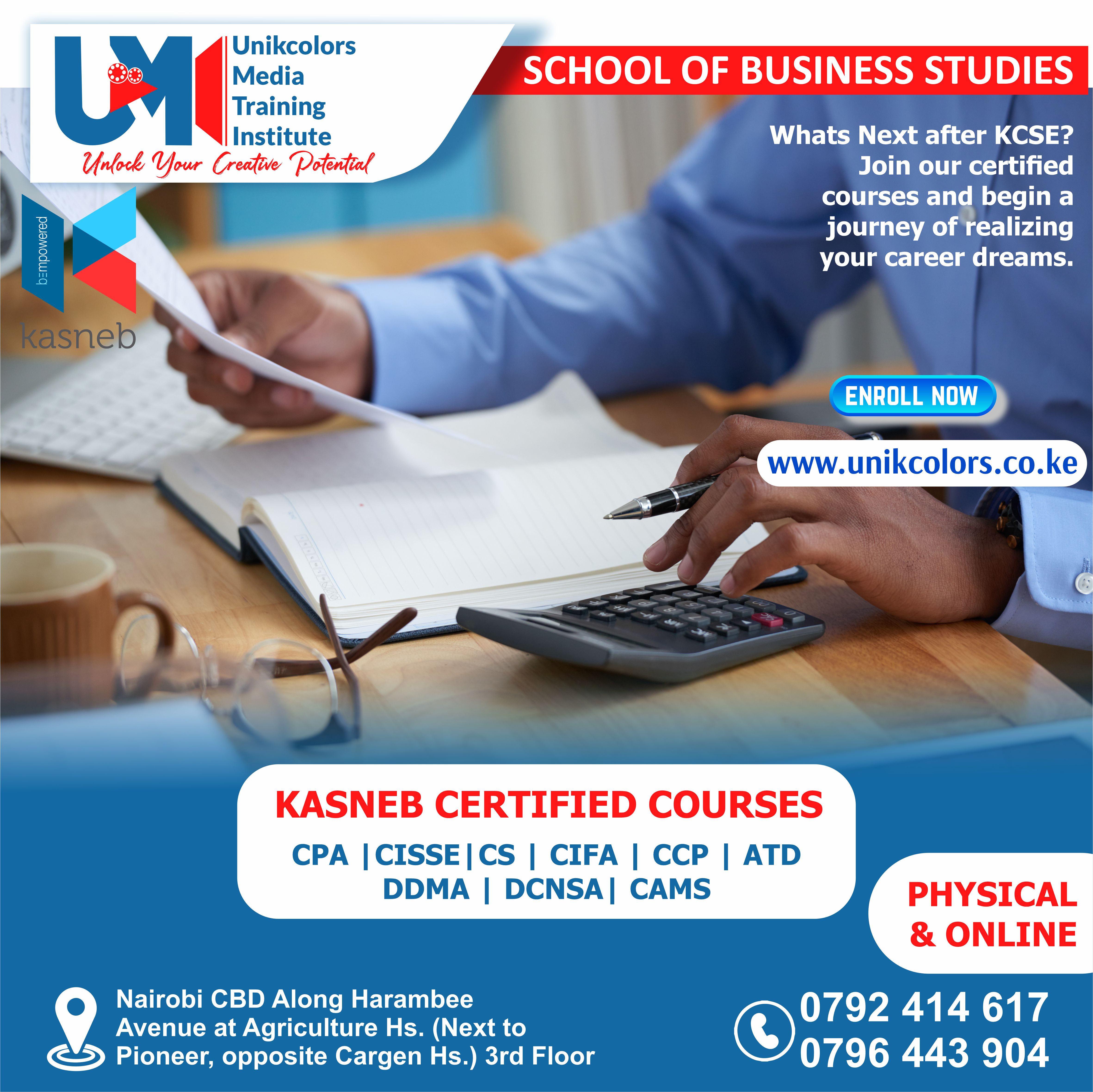 KASNEB CERTIFIED COURSES - CPA | CISSE | CS | CIFA | CCP | DDMA | DCNSA | CAMS